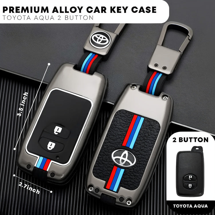 Toyota Aqua 2 Button Premium Quality Metal Key Remote Cover