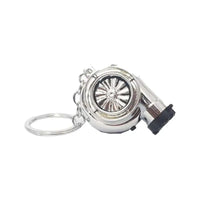 Car Turbo Key Chain With Electric Lighter USB Rechargeable Cigarette Lighter Key Ring with LED Light and Sound 1 Pc