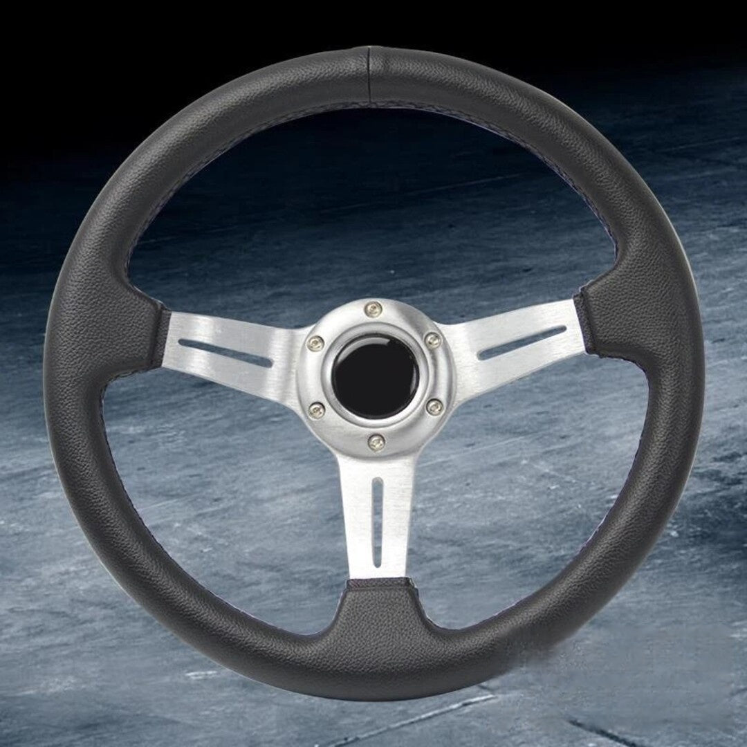 Universal Deep Dish Premium Quality Steering Silver 1 Pc