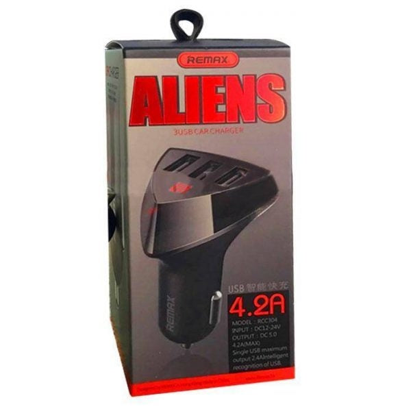 Remax ALIENS Fast Charing 3 USB Port Car Charger 4.2Amp