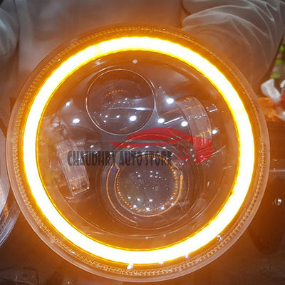 7 Inch Round Light Drl White+Indicator 1 Pcs