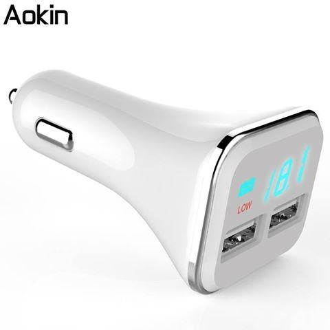 Dual USB 4.8A Car Charger Adapter LED Display Fast Charging