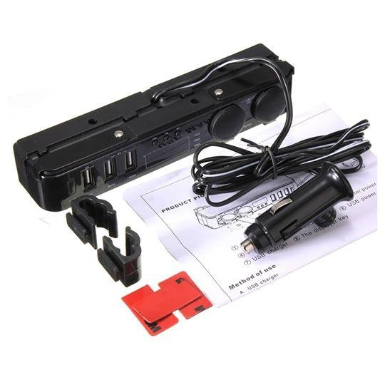 Car Cigarette Lighter Power Socket Adapter & USB Volt Temp Time 6.0 A