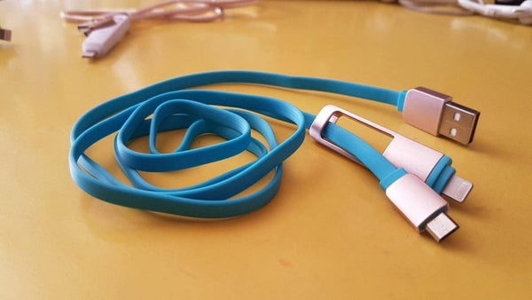 Data Cable Andriod-Iphone 2 in 1 Blue