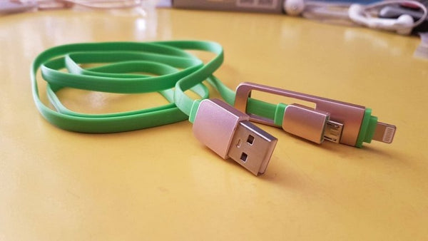 Data Cable Andriod-Iphone 2 in 1 Green