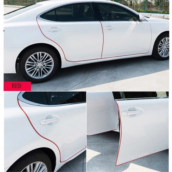 Red Transparent Car SUV Side Door Edge Protector Protective Strip Scrape Guard Bumper Guards 8 Meter 1 Roll