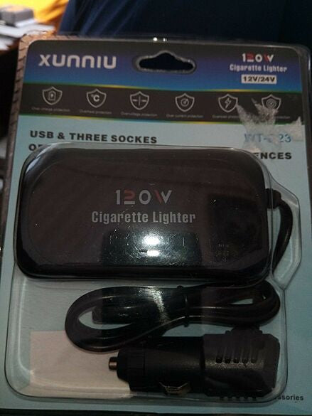 Cigarette Lighter Adapter Power Extension Battery Voltage Monitor 3 Ways