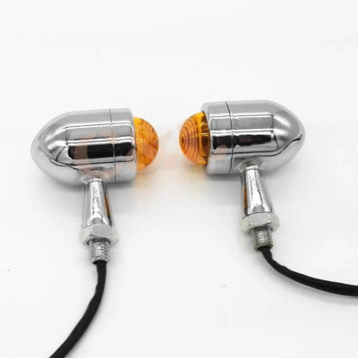 Motorbike Metal Grill Bullet Turn Signal Indicator Light Lamp universal 2 Pcs Set