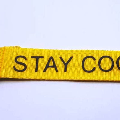 STAY COOL Fabric Keychain Yellow
