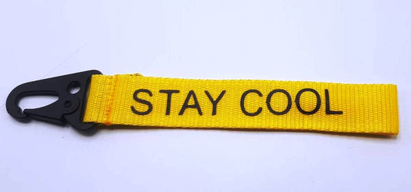 STAY COOL Fabric Keychain Yellow