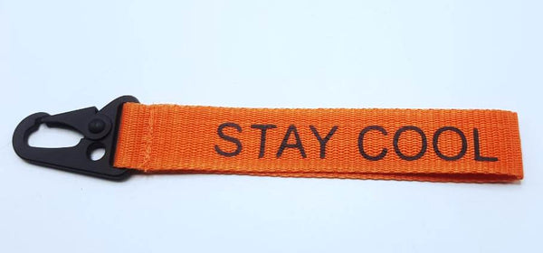 STAY COOL Fabric Keychain Orange