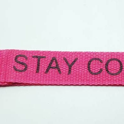 STAY COOL Fabric Keychain Pink