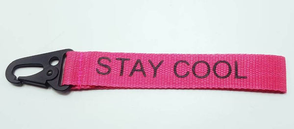 STAY COOL Fabric Keychain Pink