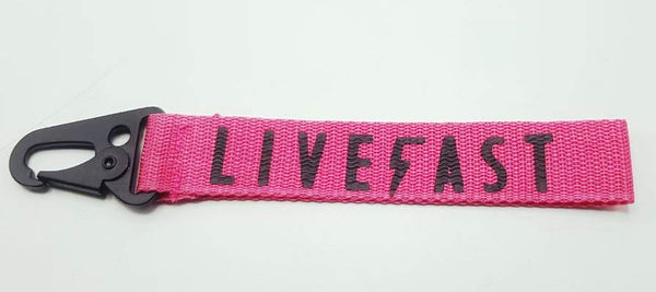 LIVEFAST Fabric Keychain Pink