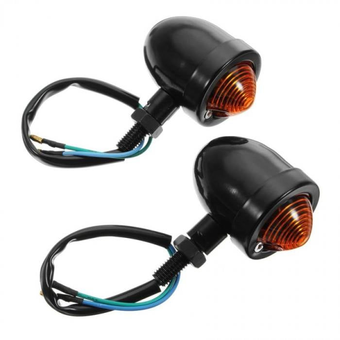 2 x Universal Cafe Racer Indicator Black color for All Motorcycles