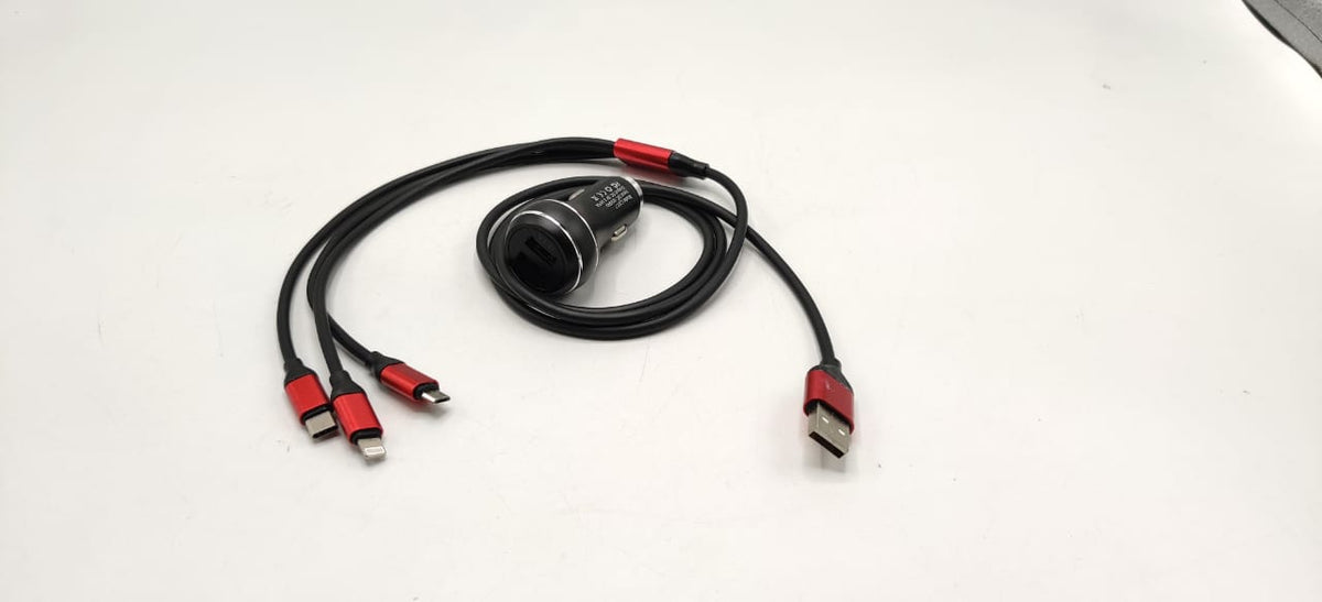 3.1 Charger with 2 point Fast Car Charger with 3 in 1 Set