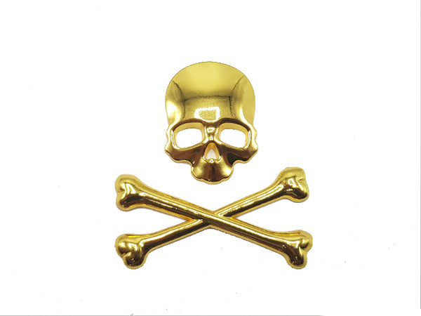 Danger Skull Gold Metal Logo