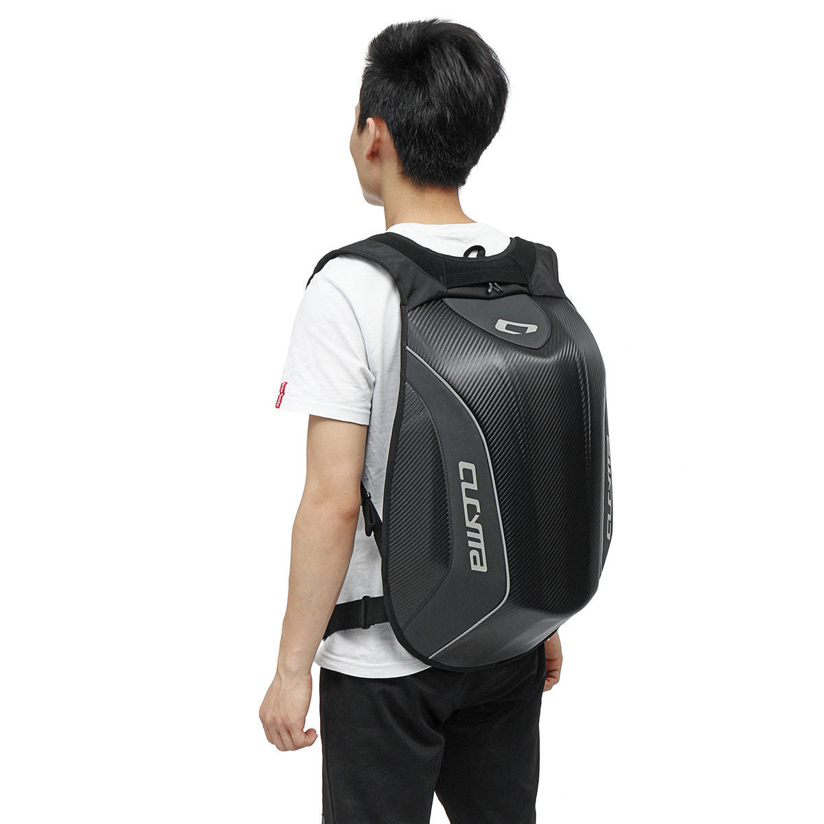 30L Hard Shell Motorcycle Backpack Carbon Fiber Racing Storage Bag Motorbike