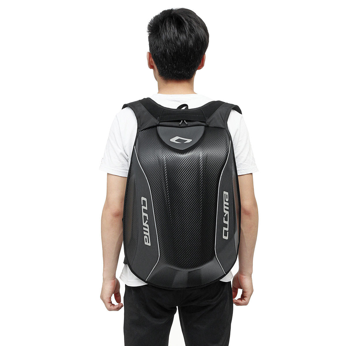 30L Hard Shell Motorcycle Backpack Carbon Fiber Racing Storage Bag Motorbike