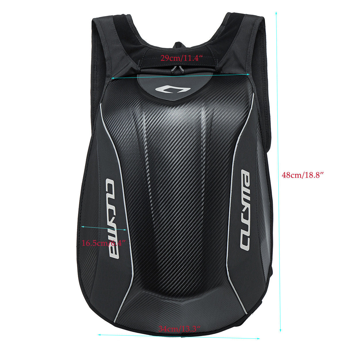 30L Hard Shell Motorcycle Backpack Carbon Fiber Racing Storage Bag Motorbike