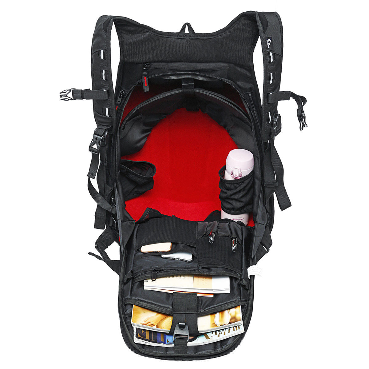 30L Hard Shell Motorcycle Backpack Carbon Fiber Racing Storage Bag Motorbike