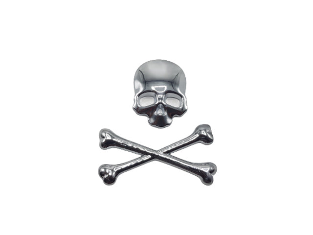 Danger Skull Silver Metal Logo
