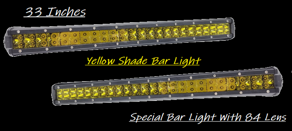 33 Inches Bar Light Semi Slim 84 Lens Yellow Color 252 Watts