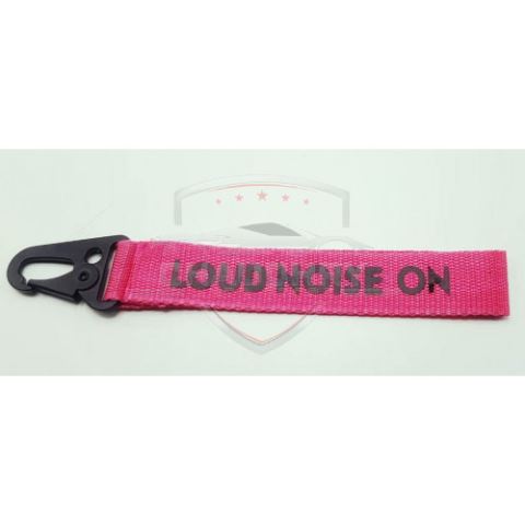LOUD NOISE ON Fabric Keychain Pink