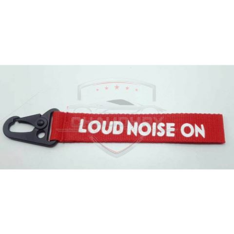 LOUD NOISE ON Fabric Keychain Red