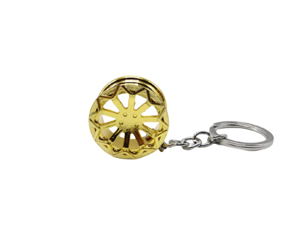 Golden Wheel Metal Keychain