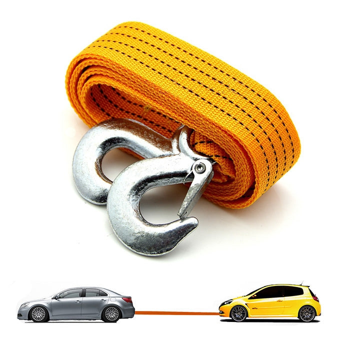 Car Tow Rope Cable Towing Strap with Hooks Emergency Heavy Duty 9 Feet Long