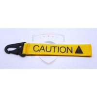 CAUTION Fabric Keychain Yellow