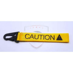 CAUTION Fabric Keychain Yellow