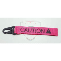 CAUTION Fabric Keychain Pink