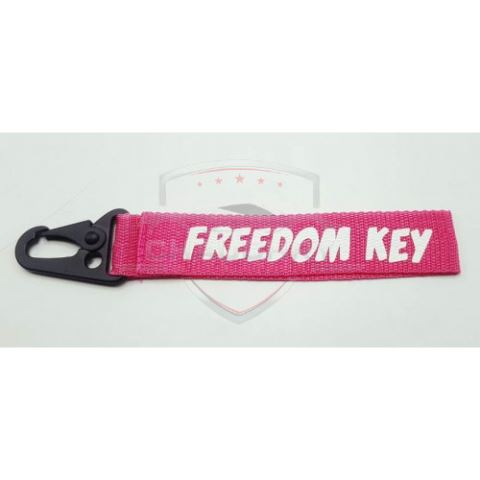 FREEDOM KEY Fabric Keychain Pink