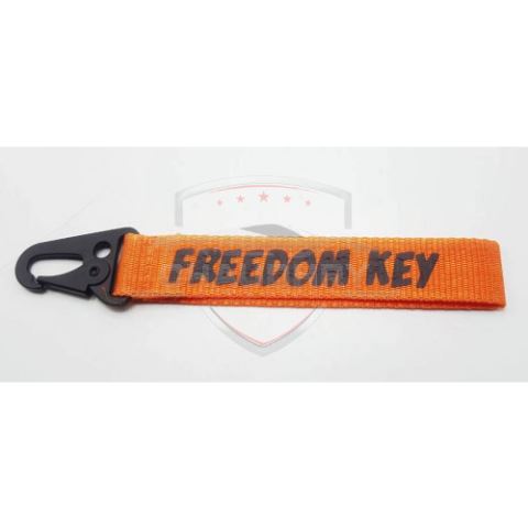 FREEDOM KEY Fabric Keychain Orange