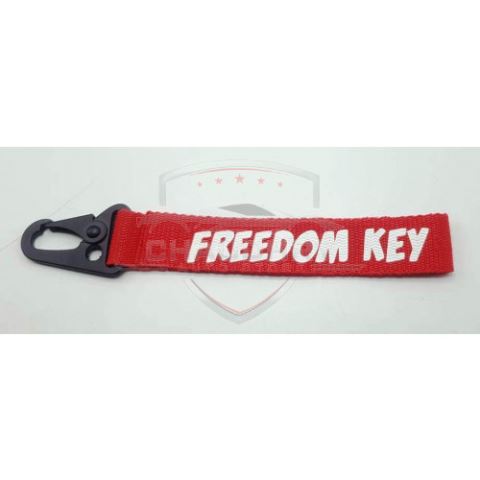FREEDOM KEY Fabric Keychain Red