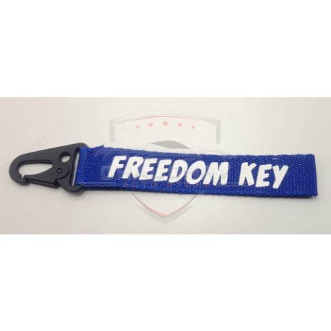 FREEDOM KEY Fabric Keychain Blue