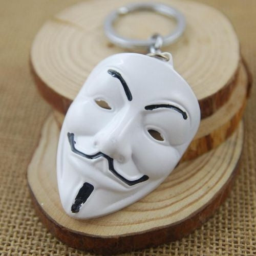 KeyChain Vendetta Hacker Mask white