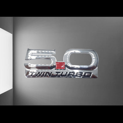 Turbo 5.0 Silver Metal Logo