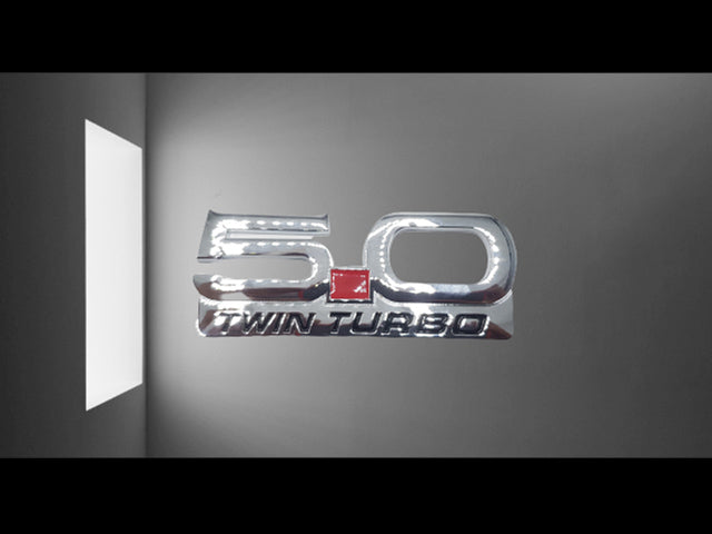 Turbo 5.0 Silver Metal Logo