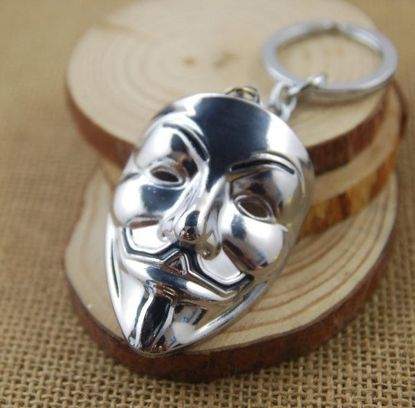 KeyChain Vendetta Hacker Mask Silver