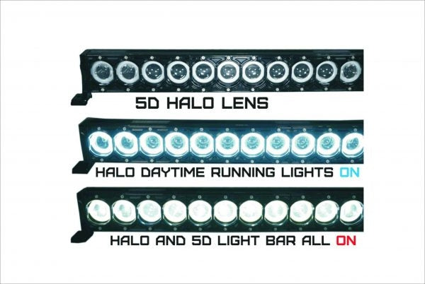 31" 5D HALO LED Light Bar HALO DRL - Super Spot-CREE 10W LED's 180w