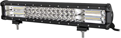 17 Inch Dual Colour Straight Bar Light Tri-Row Style Combo With Flasher