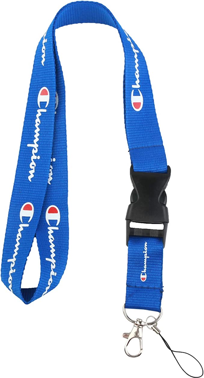 ﻿Champion Blue Long Strap Lanyard Keychain