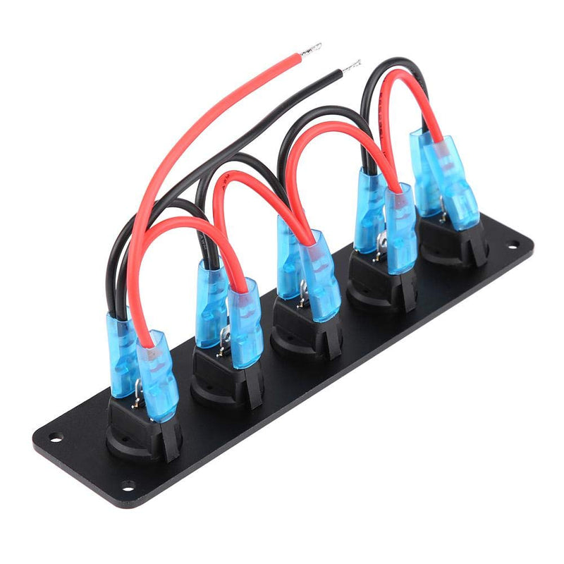 Universal Switch Panel with 5 On-Off Switches for 12V 24V Car And Jeep 1 Pcs