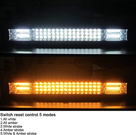 46 Inch Dual Colour Straight Bar Light Tri-Row Style Combo With Flasher