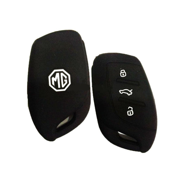 Black Premium Leather Car Key Chain Coin Holder Zipper Case Remote Wallet Bag for MG Black