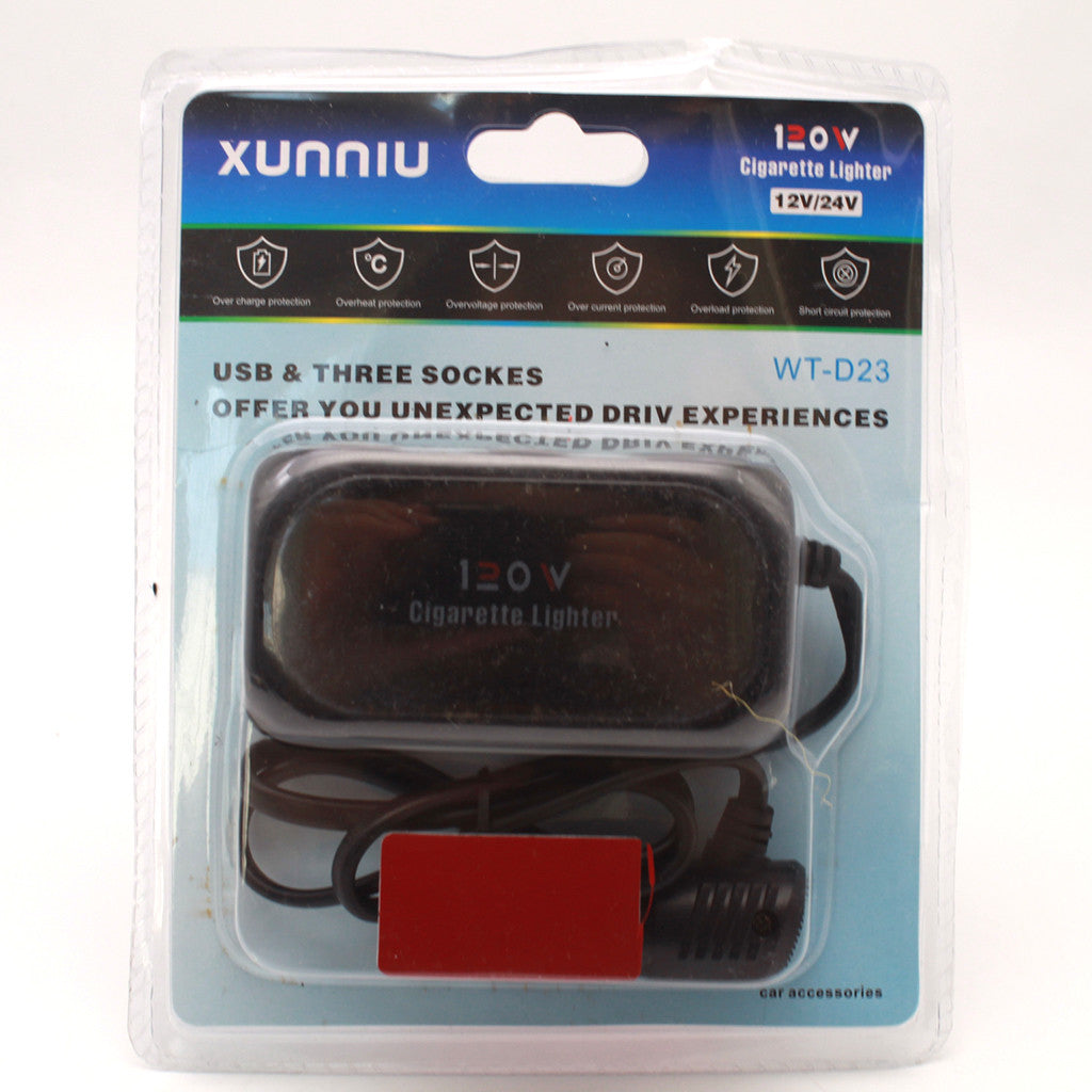 Cigarette Lighter Adapter Power Extension Battery Voltage Monitor 3 Ways