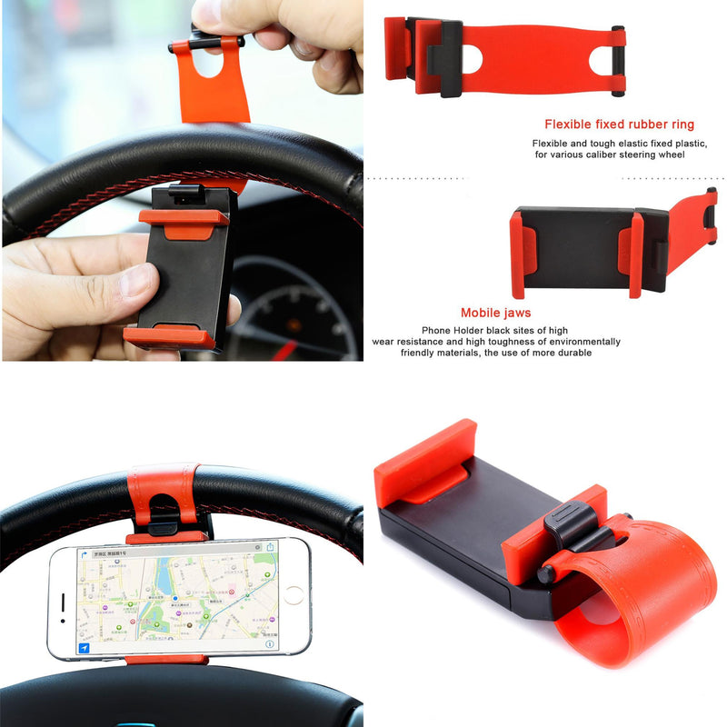 Universal Car Steering Wheel Mobile Phone Holder Adjustable 1 Pcs